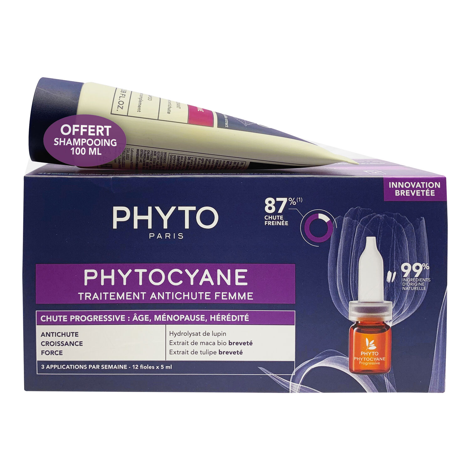Phyto Phytocyane Traitement Antichute Femme + Shampooing Revigorant 100ml