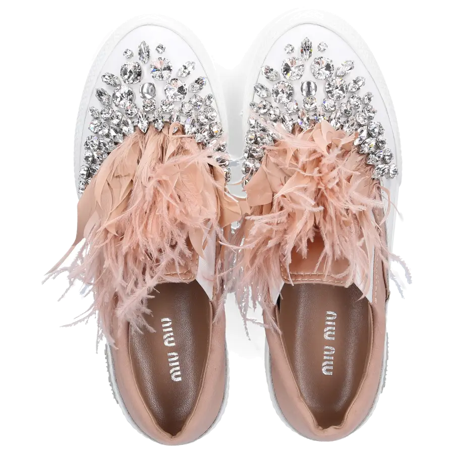 Miu Miu - Slip Ons Satin - beige