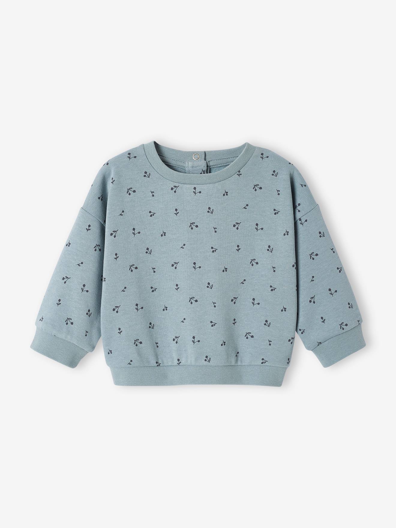 Sweat basics bébé imprimé bleu ardoise