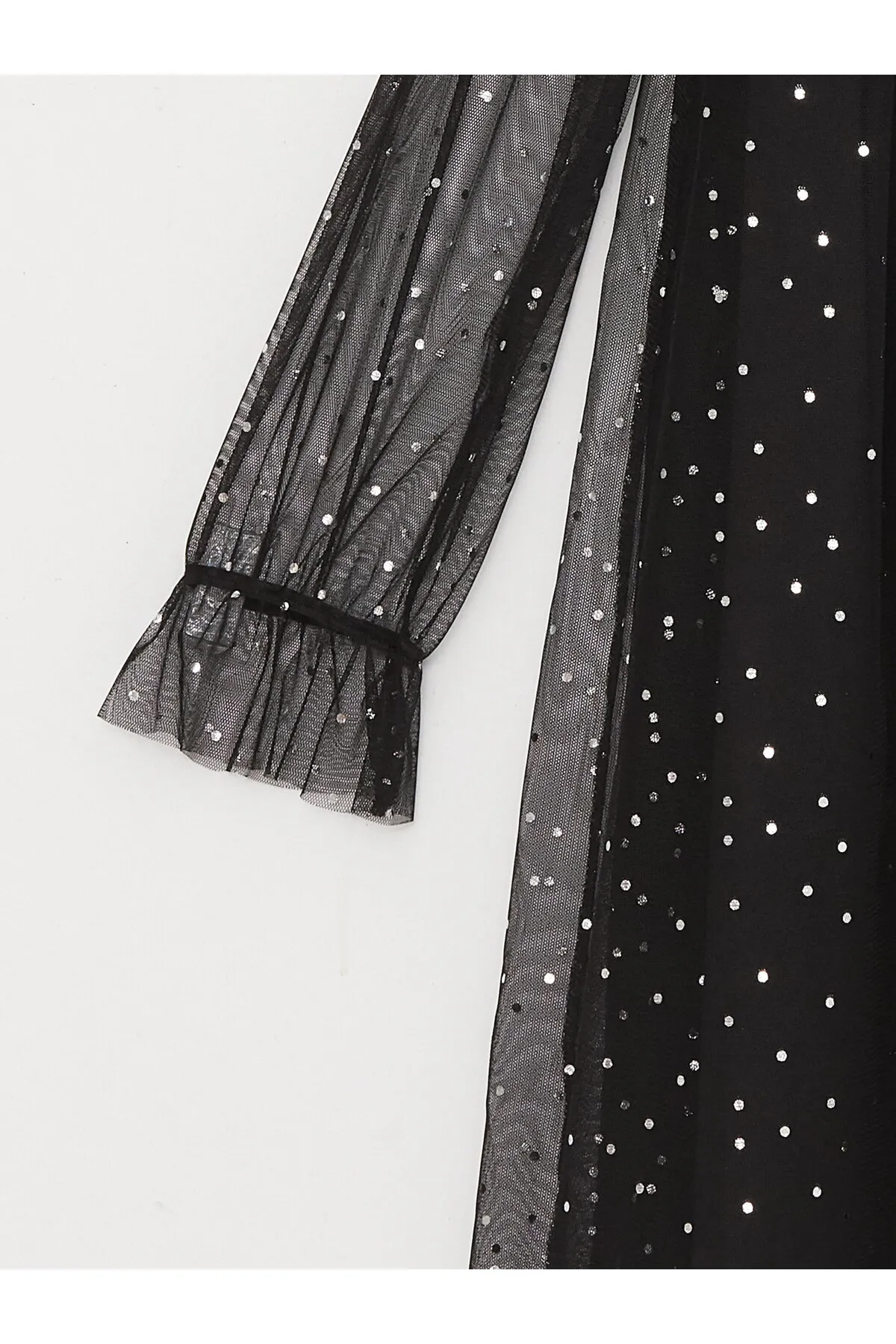 LC Waikiki  Mädchen-Tüllkleid mit Rundhalsausschnitt und langen Ärmeln