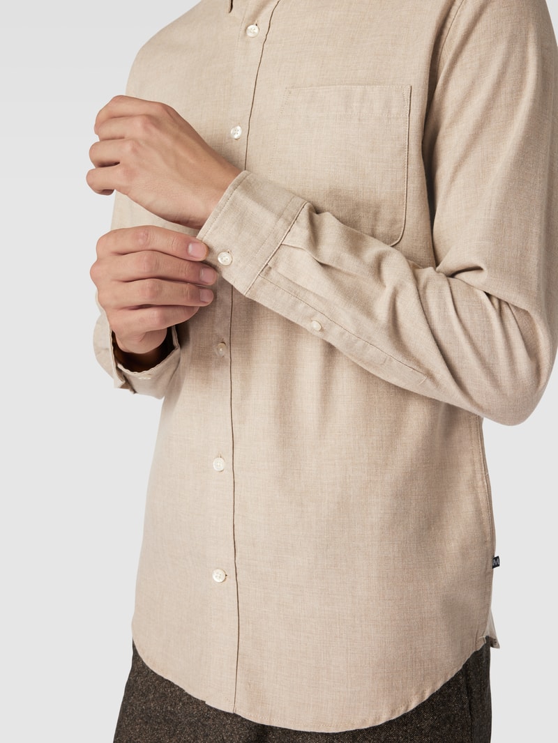 Freizeithemd mit Under-Button-Down-Kragen Modell 'trostol' in taupe