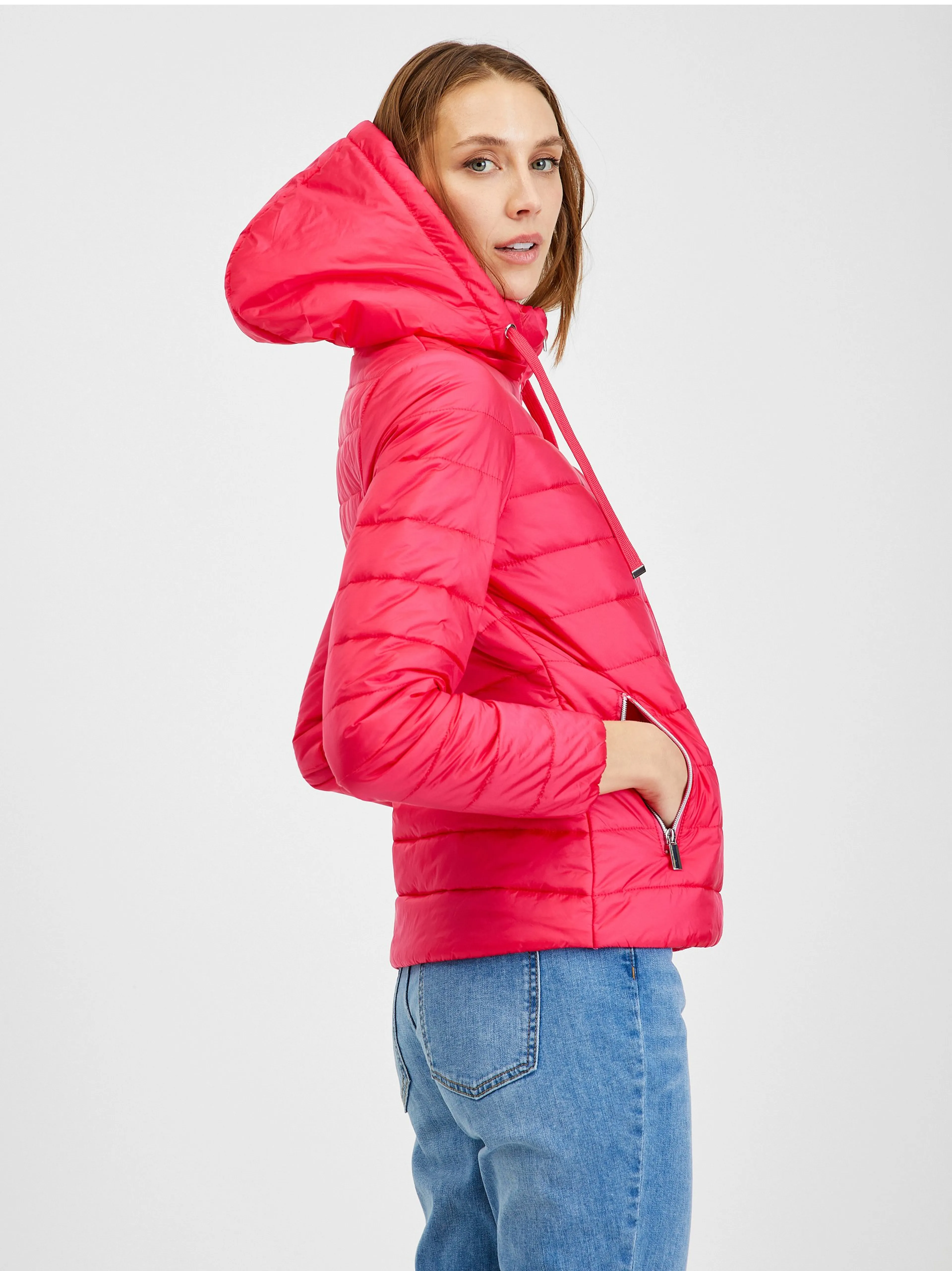Dunkelrosa Damen-Winter-Steppjacke ORSAY