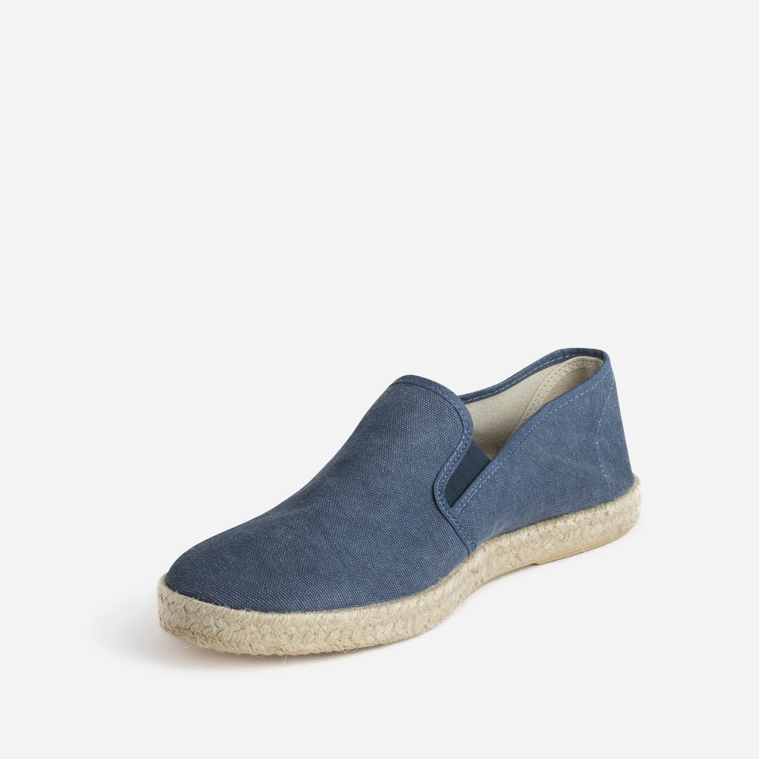 Slip-on marine en toile sur semelle corde