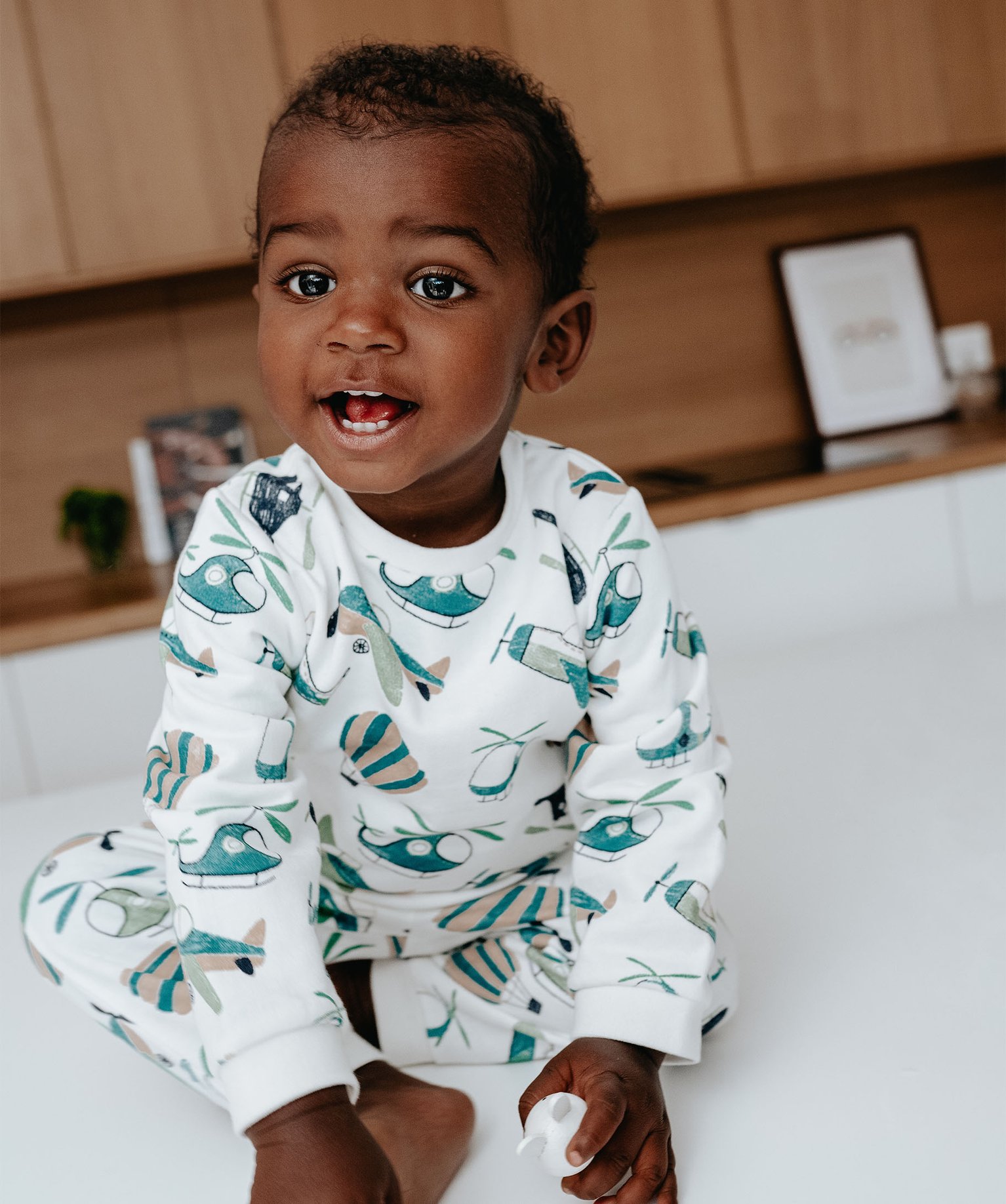 Pyjama 2 pièces en molleton imprimé bébé ecru | GEMO