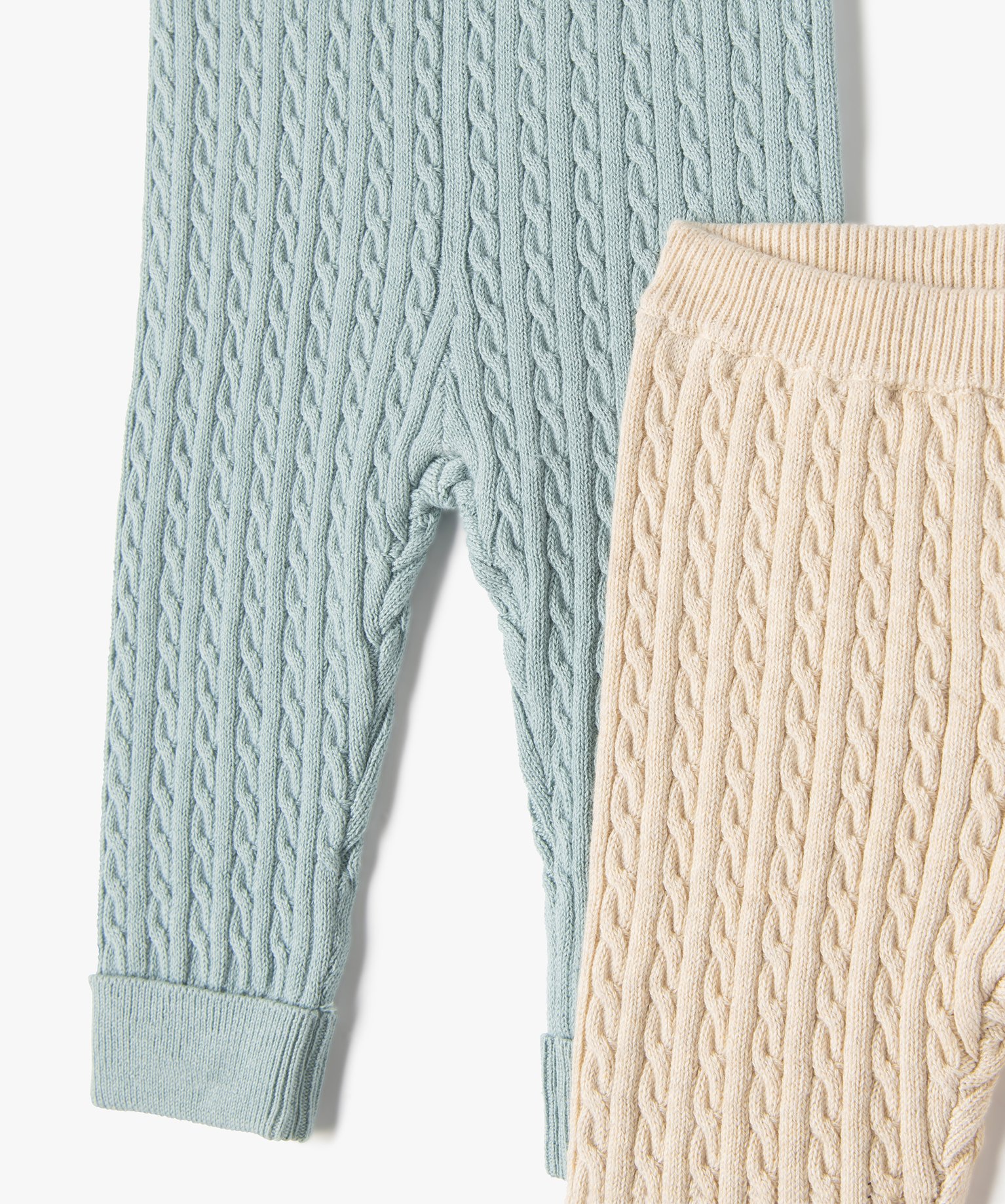 Pantalon bébé en maille torsadée (lot de 2) bleu | GEMO