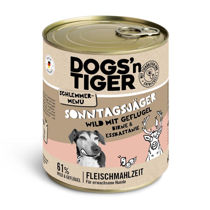 Sparpaket Dogs'n Tiger Schlemmermenü für Hunde 12 x 800 g