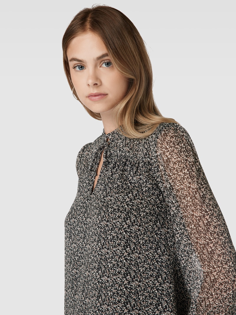 Blusenshirt mit Leopardenmuster Modell 'Ditsy' in schwarz