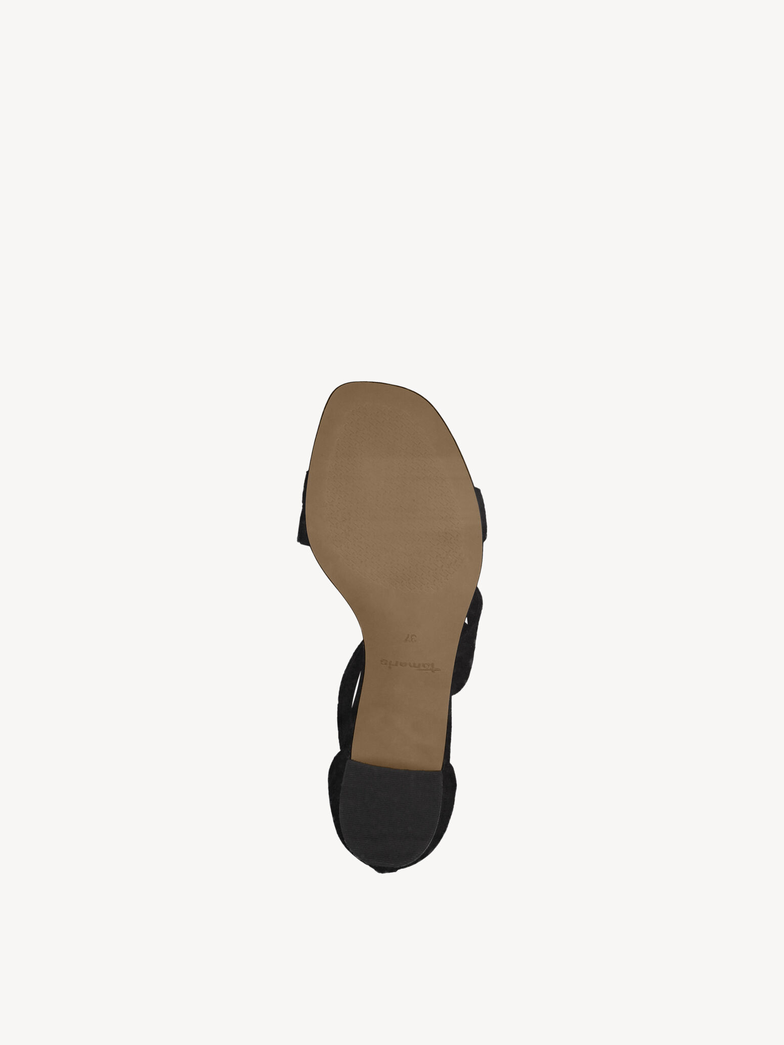 Sandale à talon en cuir - noir