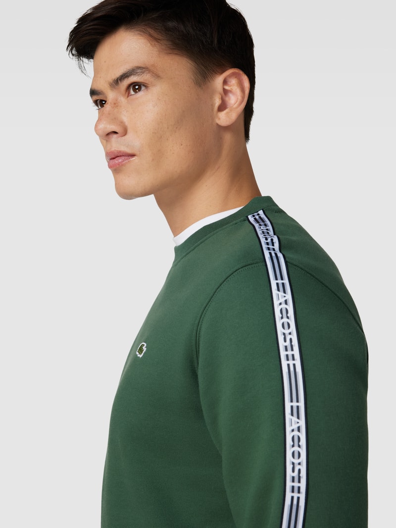 Sweatshirt mit Rundhalsausschnitt Modell 'TAPE CREW' in grün