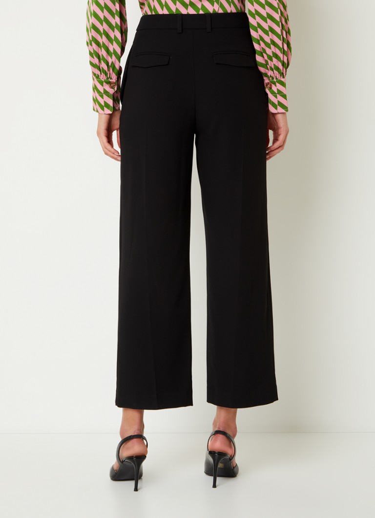 Pantaloni cropped a gamba larga Bibi di LKBennett con vita media e dettaglio a bottoni