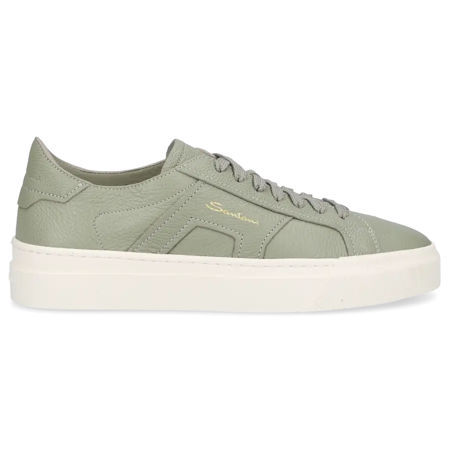 Santoni - Sneaker low DOUBLE BUCKLE Kalbsleder - grün