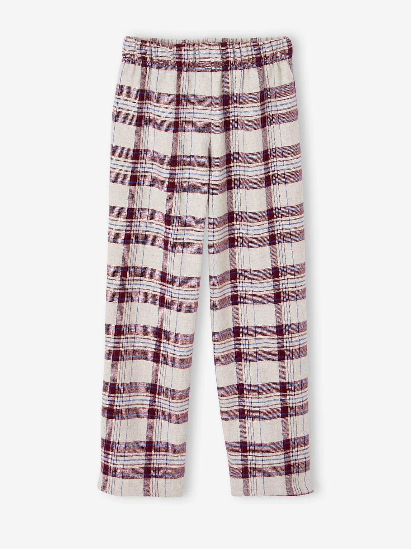 Pyjama super cool motif ours garçon bas en flanelle bordeaux