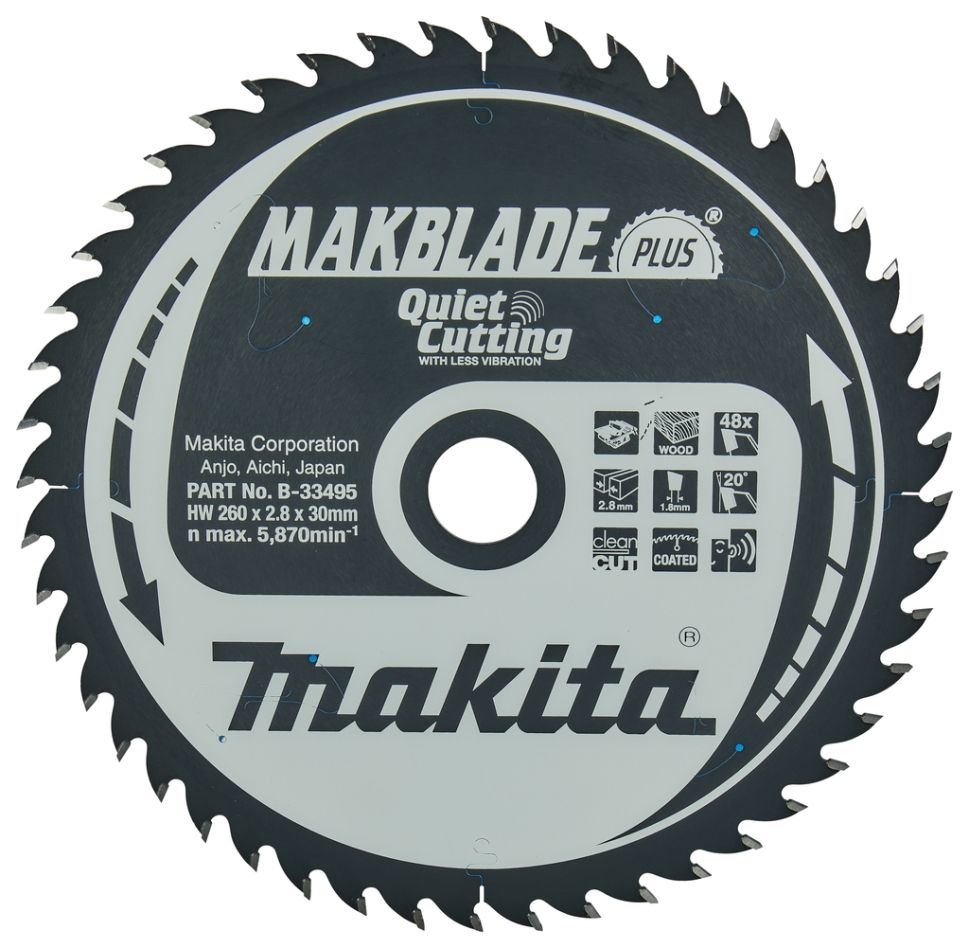 Makita pribor B-33495 Makblade-Plus 260x30x2.8 48T 20g