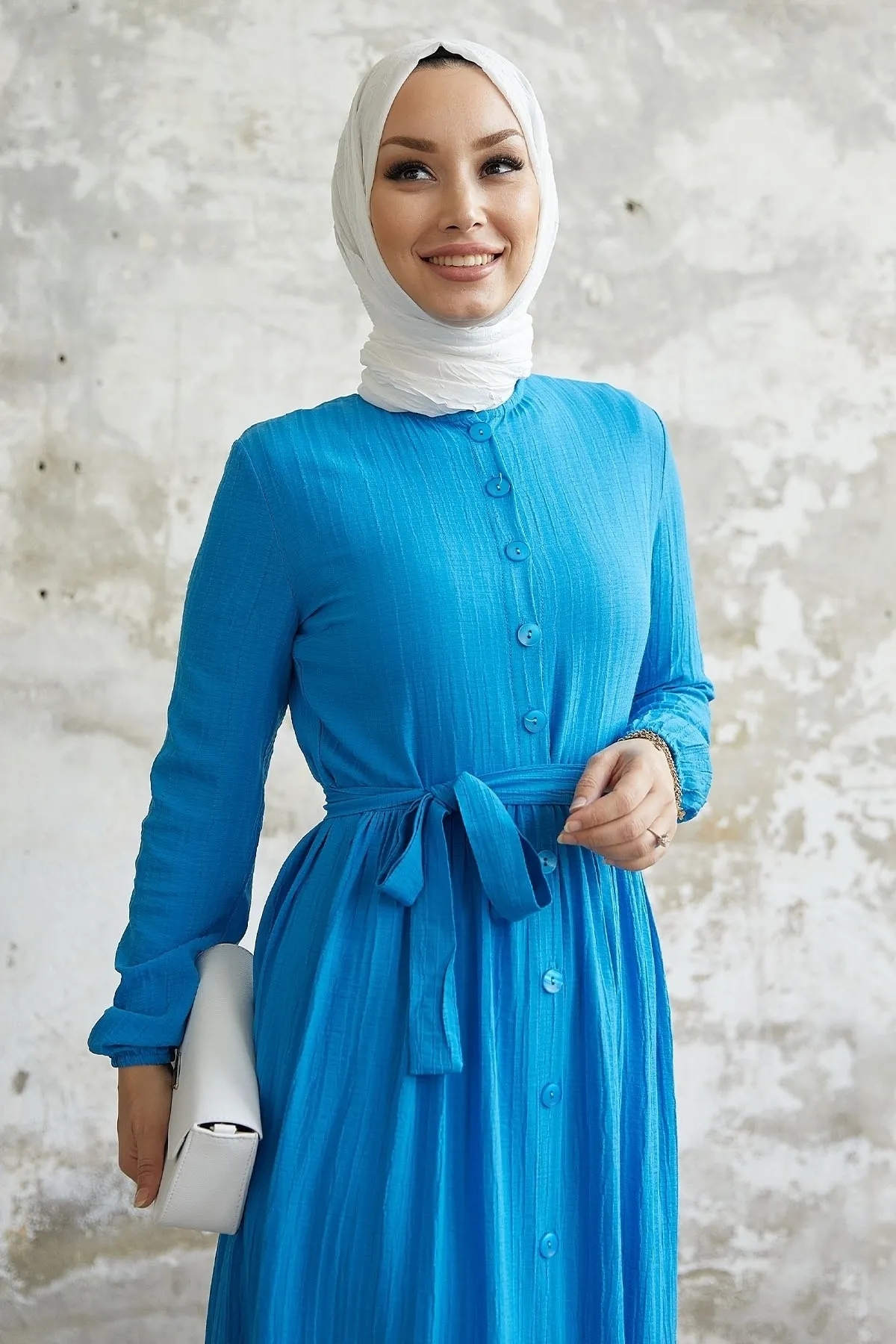 InStyle  Lemina-Kleid mit Gürtel – Blau