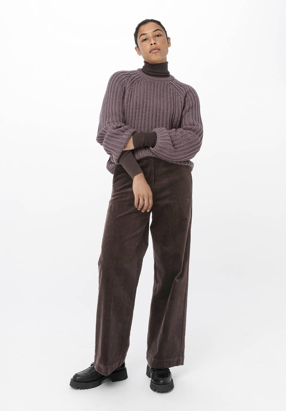 Raglan-Pullover aus Bio-Baumwolle und Bio-Merinowolle