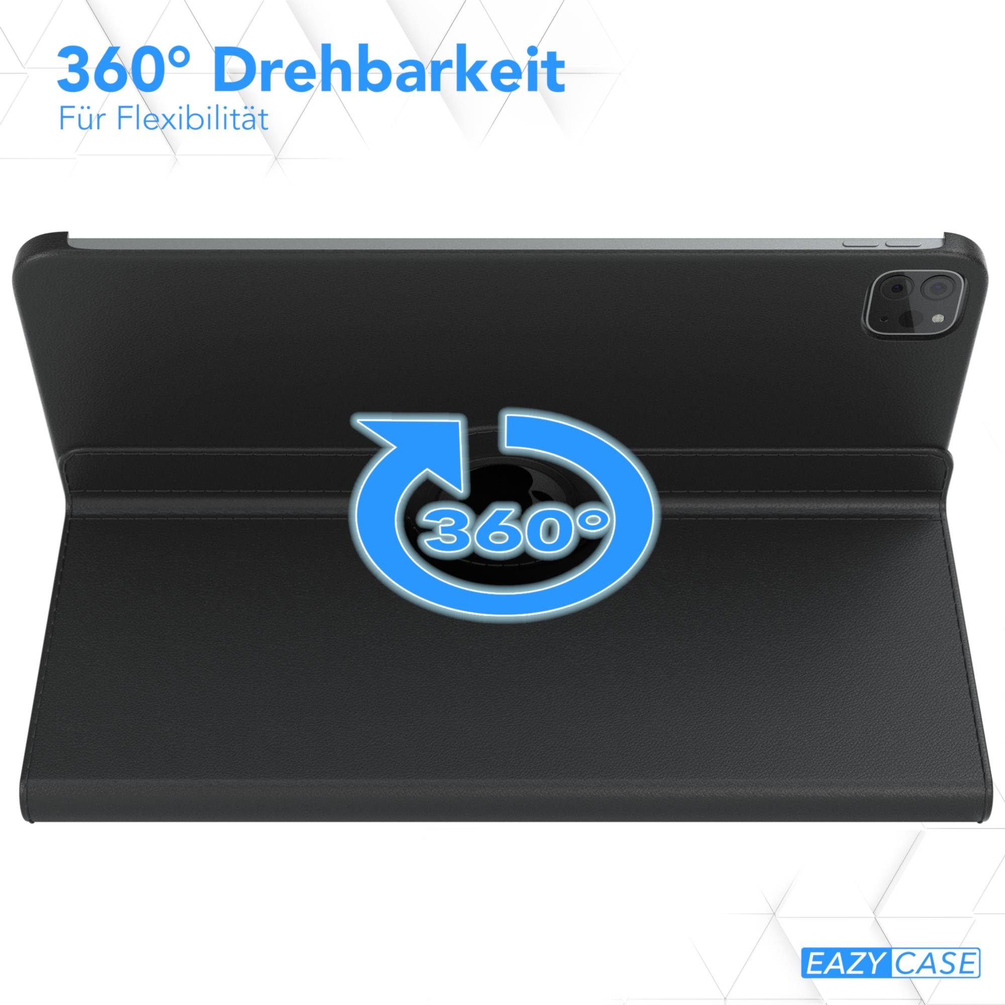EAZY CASE Tablet-Hülle Rotation Case für iPad Pro 5./6. Gen. 2021/2022 12,9 Zoll, Hülle 360° drehbar mit Standfunktion Etui Anti-Kratz Tasche Schwarz