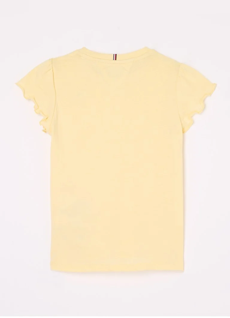 Tricou simplu de la Tommy Hilfiger, cu tiv cu volane.