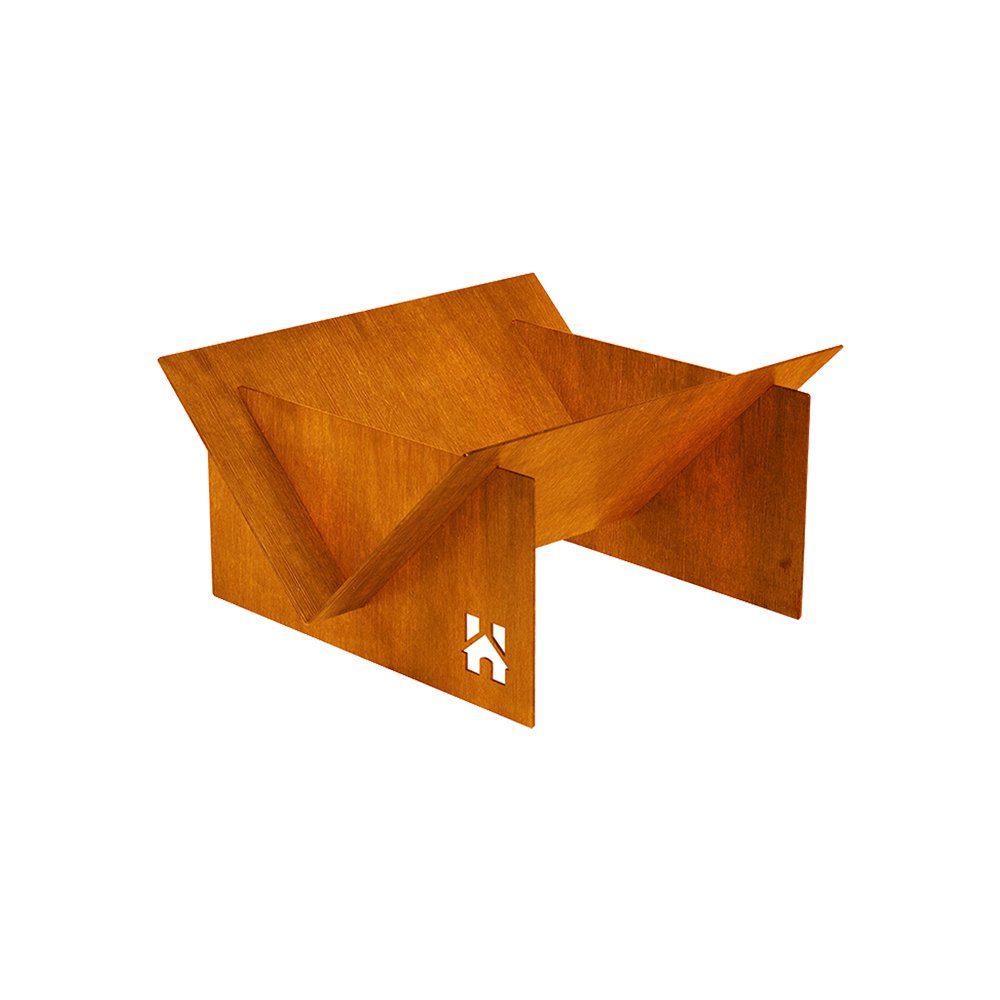 HOME DELUXE Feuerschale ÄTNA - Made in Germany, (34 x 65 x 58 cm), Feuerstelle, Rostoptik, Feuerkorb