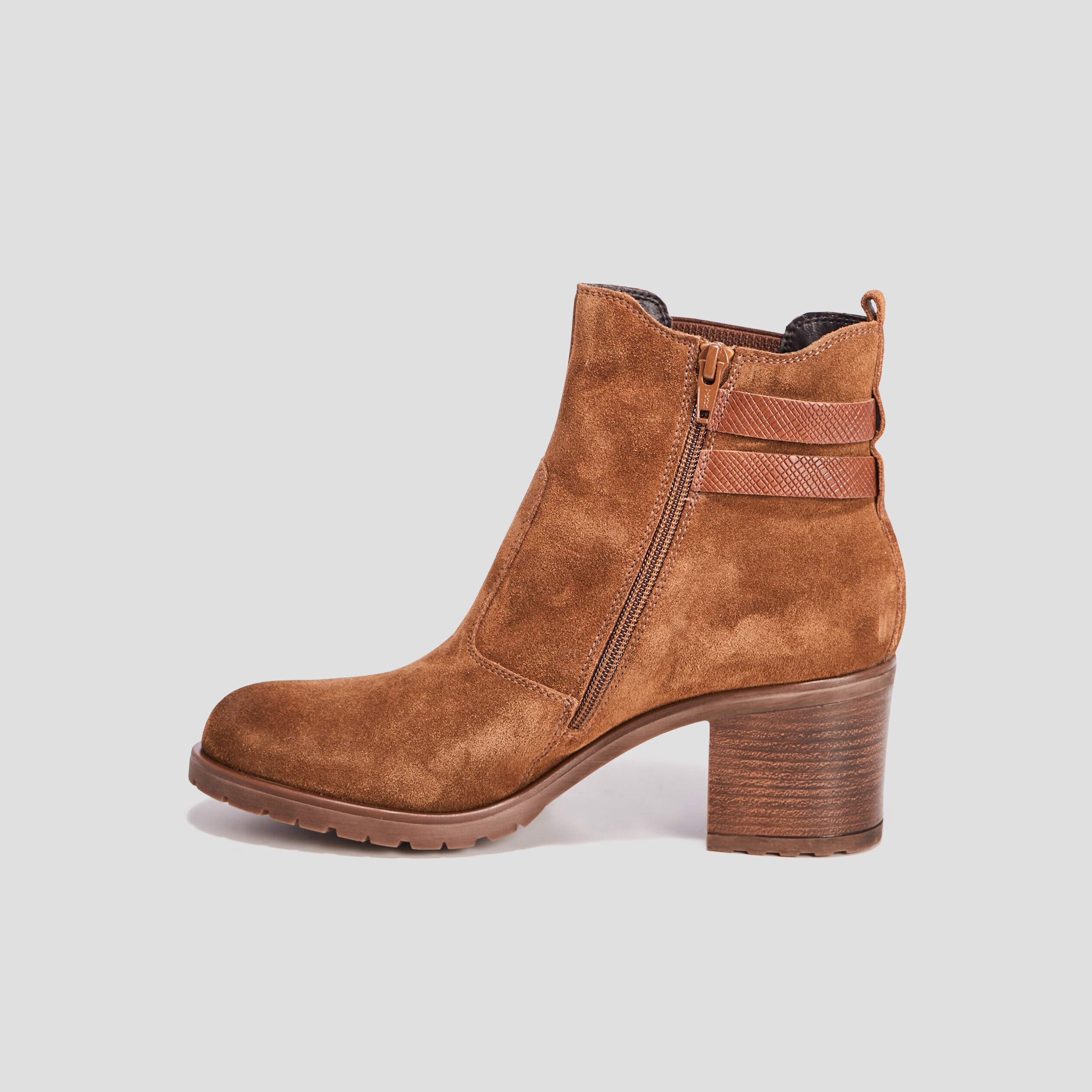 Bottines en cuir marron femme | La Halle