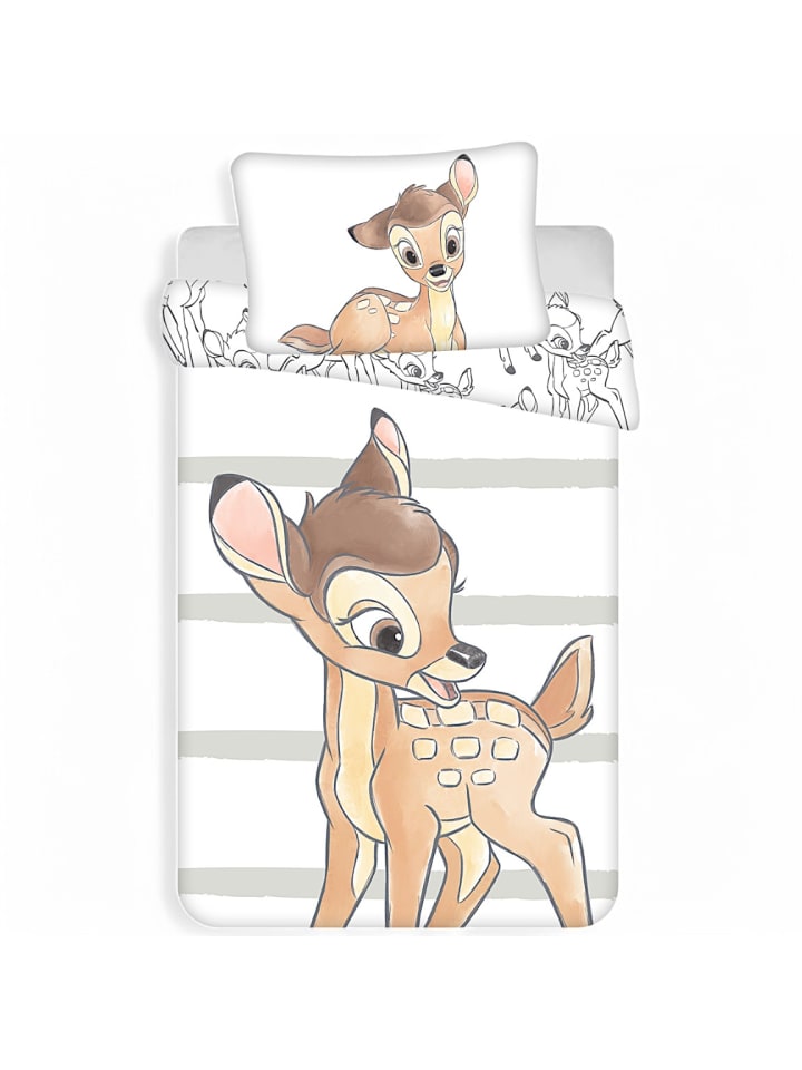 Disney 2-tlg.Set: Kinderbettwäsche Disney Klassik Bambi in Weiß günstig kaufen 100