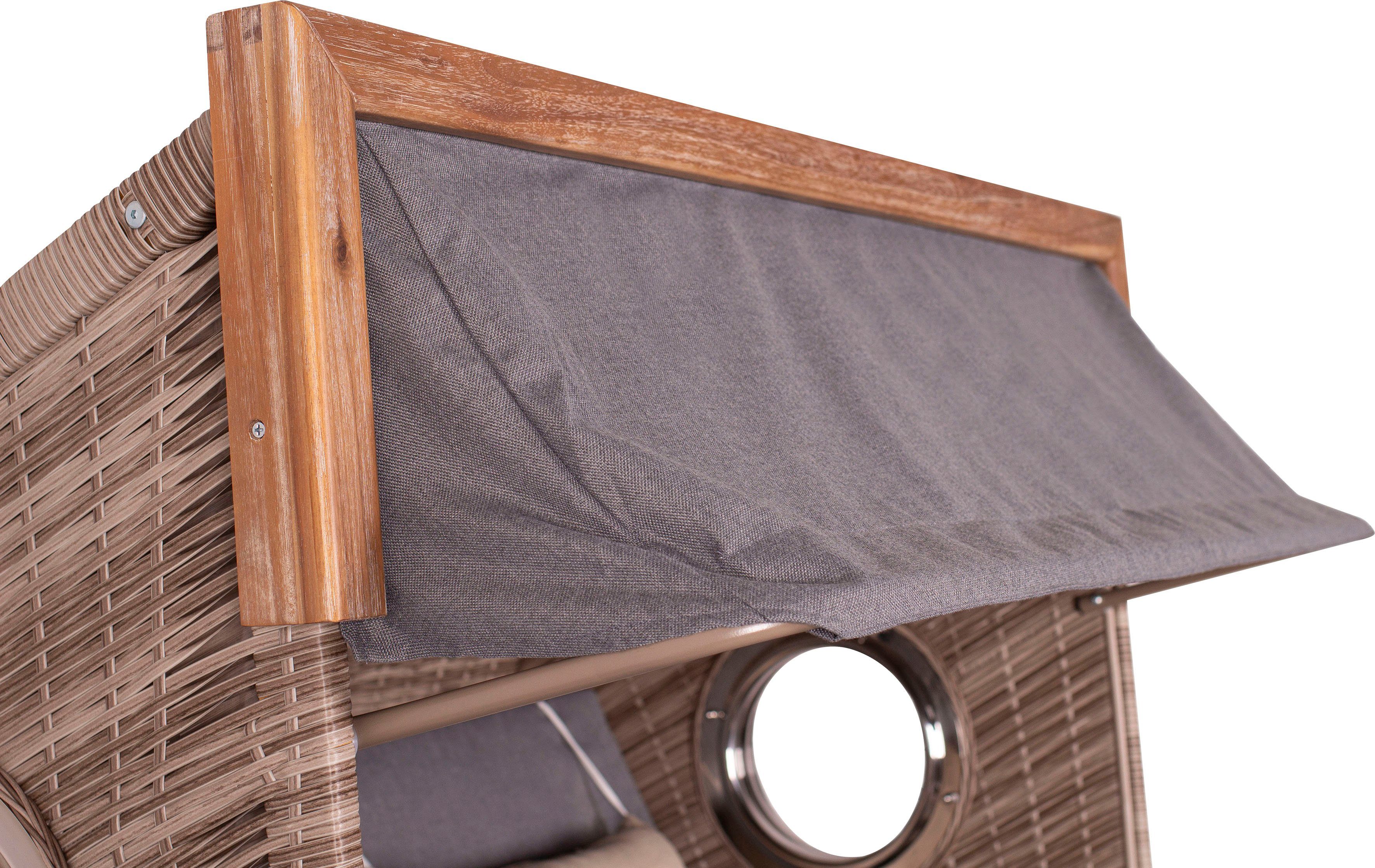 deVries Strandkorb greenline135xl, BxTxH: 130x80x165 cm, Halblieger, Ostsee-Modell