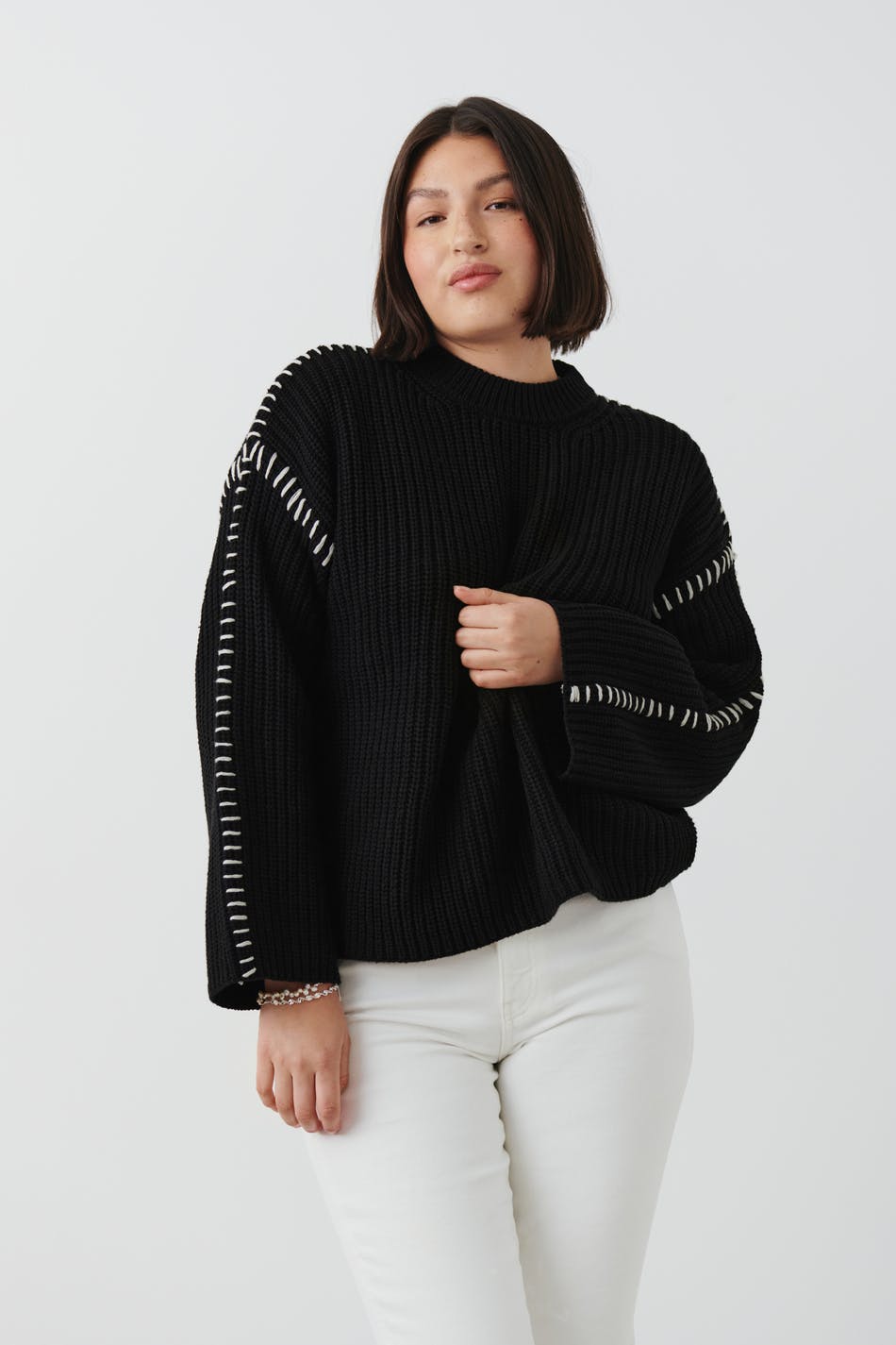 Stitch knitted sweater