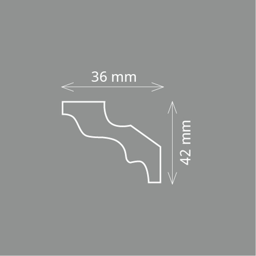 Homestar Zierleiste M 50, einfache Montage durch Ankleben mit HOMESTAR® SX100, Polystyrol, überstreichbar mit allen Wandfarben auf Acryl- oder Wasserbasis
