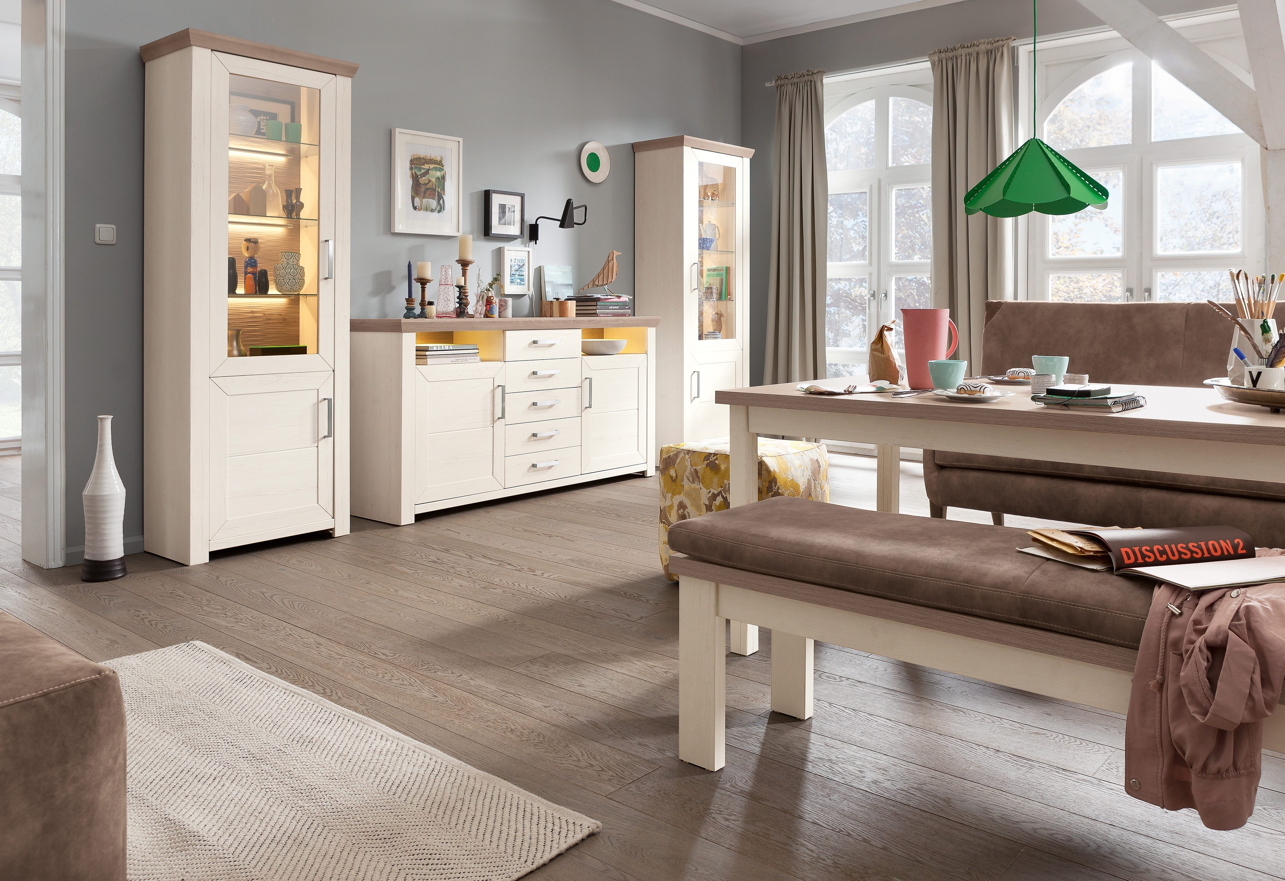 set one by Musterring Wohnwand york, (Set, 3-St), Kombi 5, im Landhaus Stil