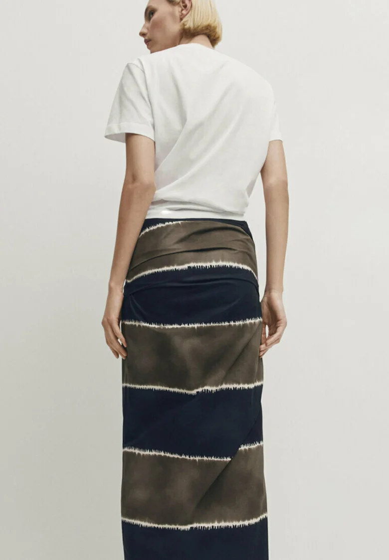 Massimo Dutti RAYAS DOBLE TONO - Falda Lápiz