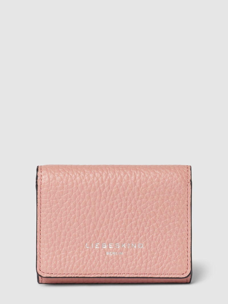 Portemonnaie mit Label-Detail Modell 'AISSA' in rosé