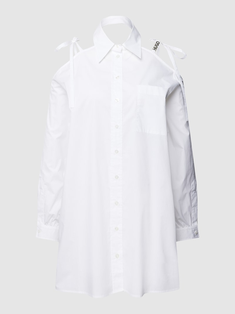 Longbluse mit Umlegekragen Modell 'Kivy' in weiß