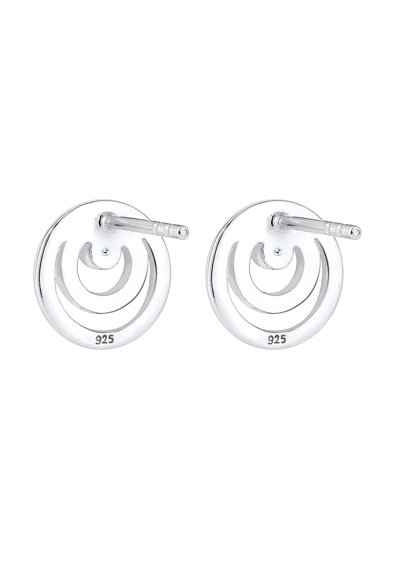 Dámské náušnice Elli DIAMONDS s kulatým diamantem (0,04 ct) - (925/1000) stříbro
