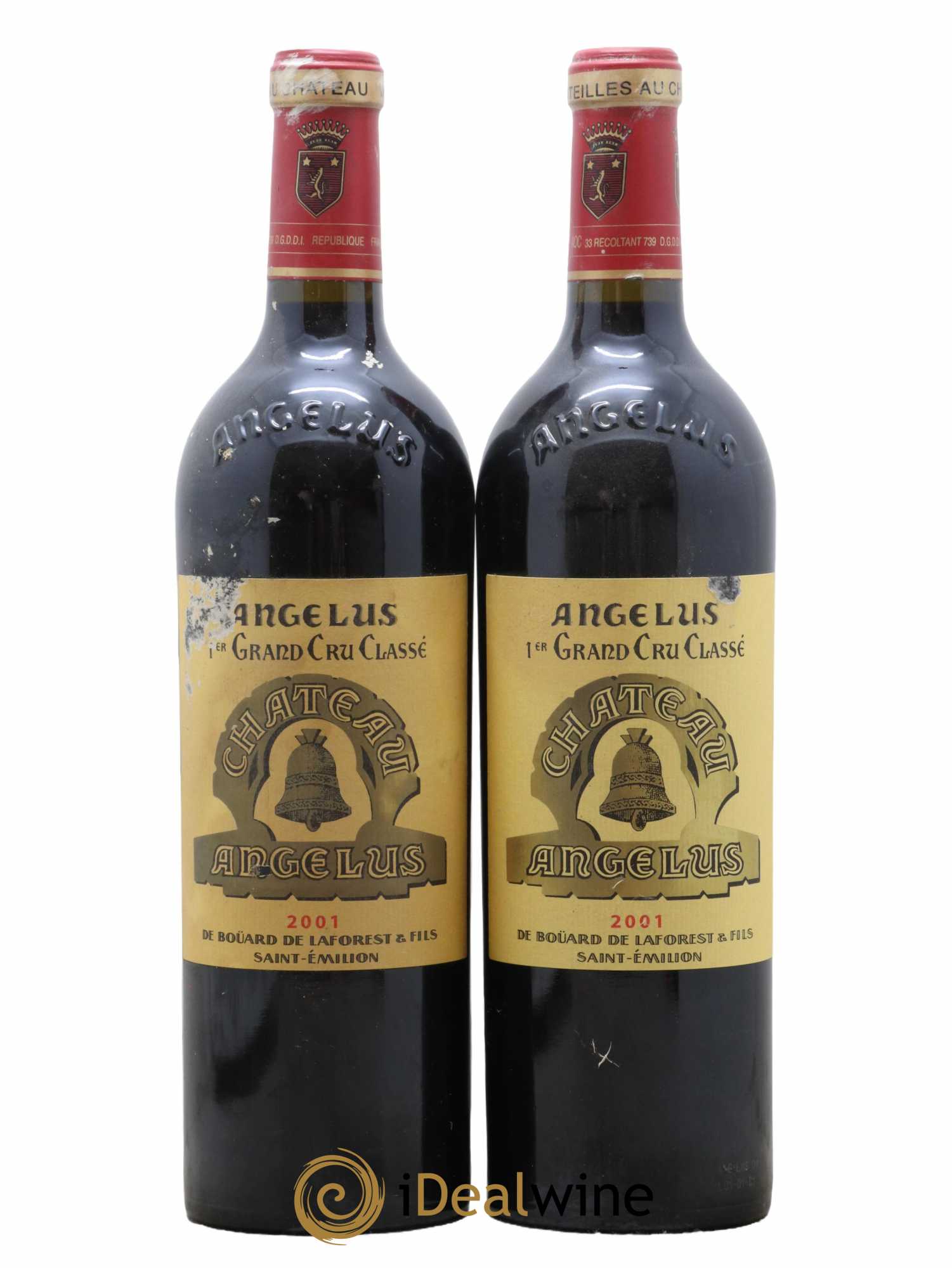 Château Angélus 1er Grand Cru Classé A  2001 - Lot de 2 Bouteilles