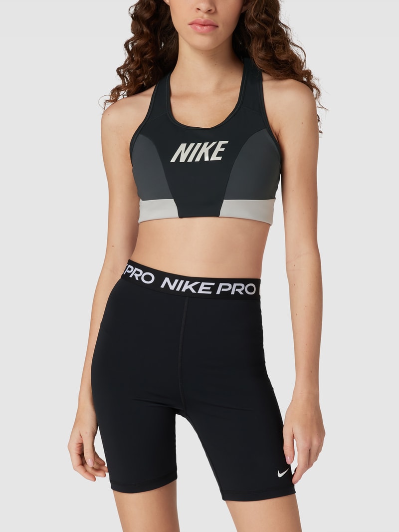 Sport-BH mit Label-Print in schwarz