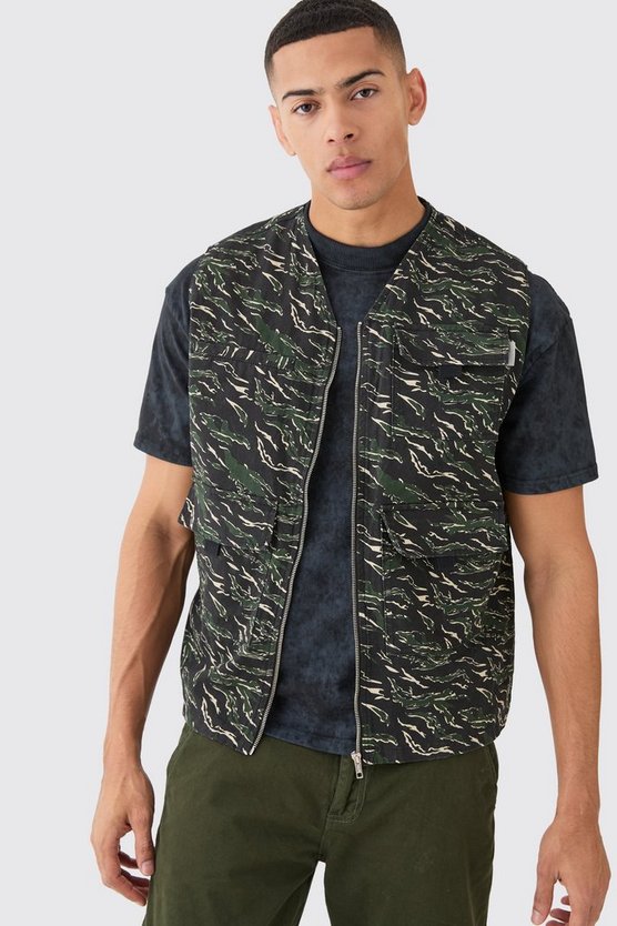 Schwarzes Camouflage Utility Twill Tanktop