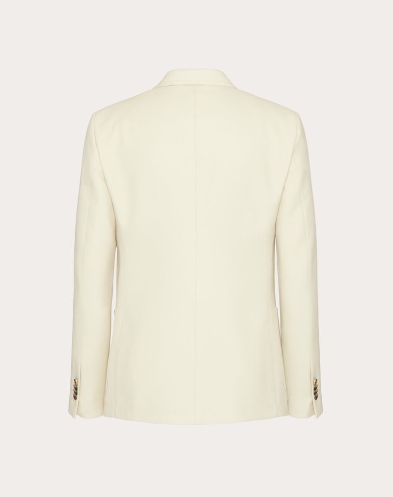 Enkeltrammet uldjakke med skræddersyet mærke fra Maison Valentino