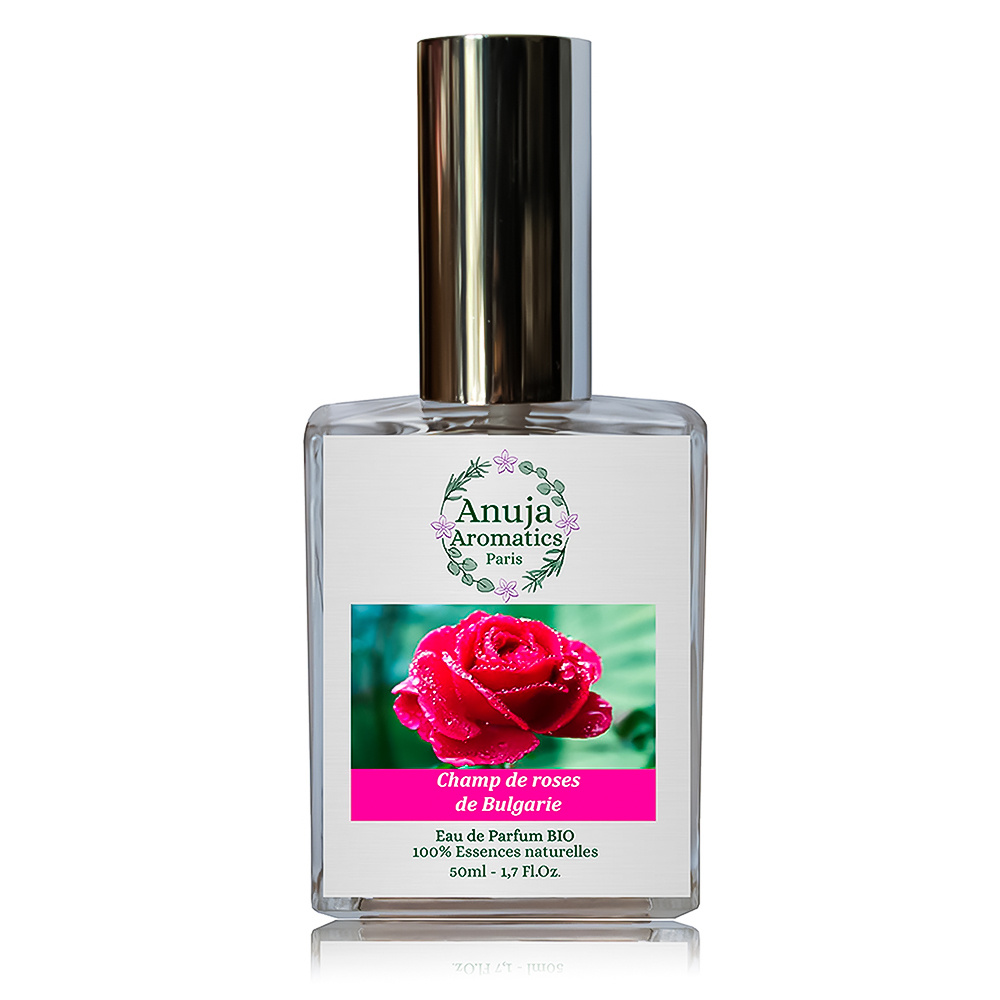 anuja aromatics Champ de Roses de Bulgarie Eau de Parfum Bio aux Essences 100 % Naturelles