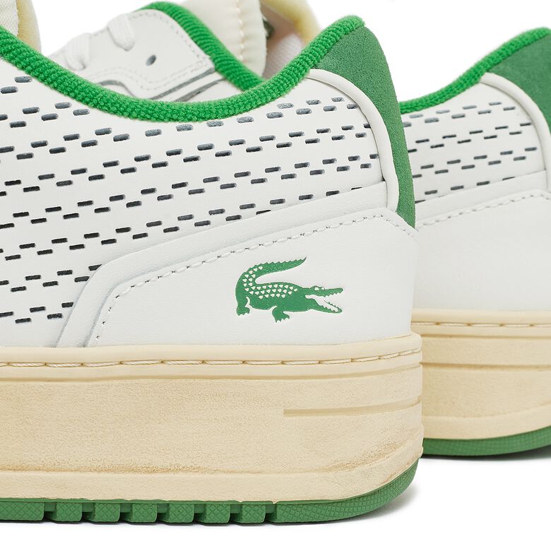 Lacoste L001 Leather Heel Pop Sneakers white/green