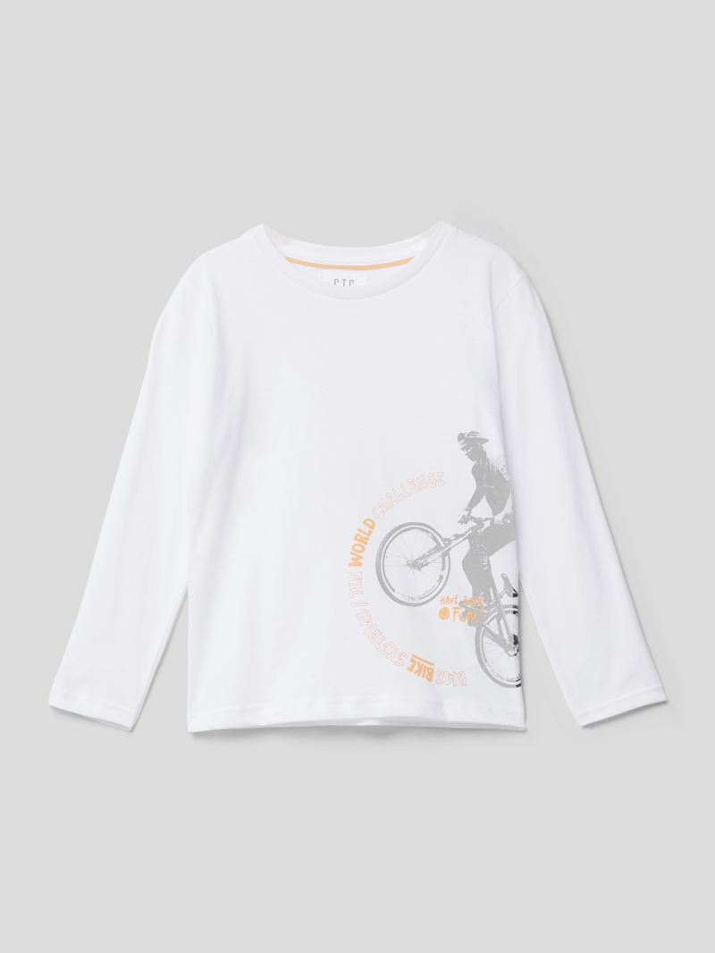 Longsleeve mit Motiv-Print in weiß
