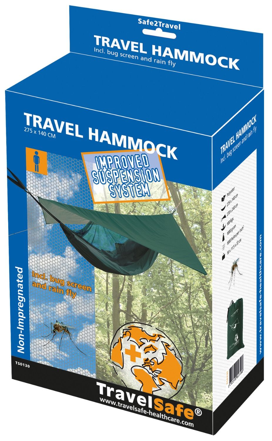 TravelSafe 1 Person Travel Hammock mit Regenplane