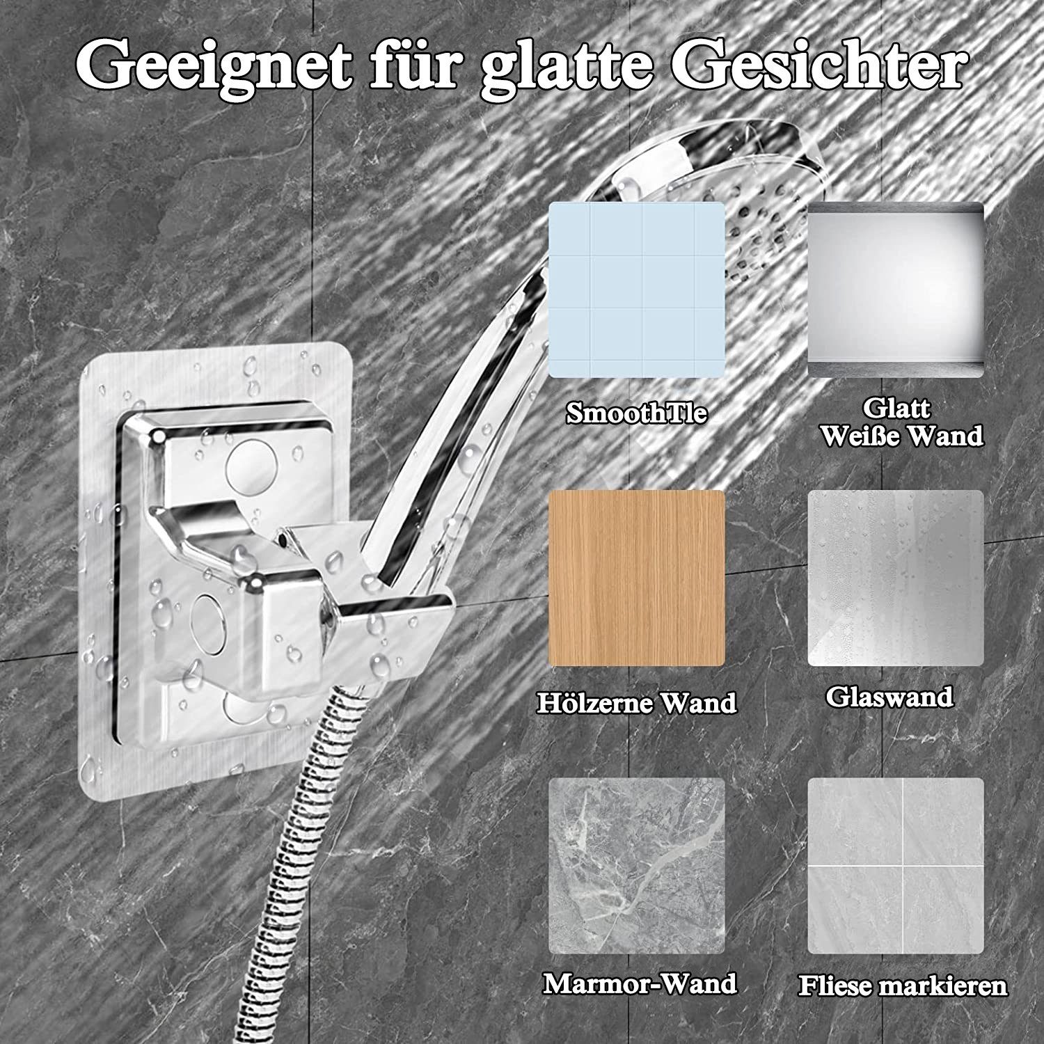 NUODWELL Handbrause Duschbrause Duschhalterung ohne Bohren Handbrause Halterung