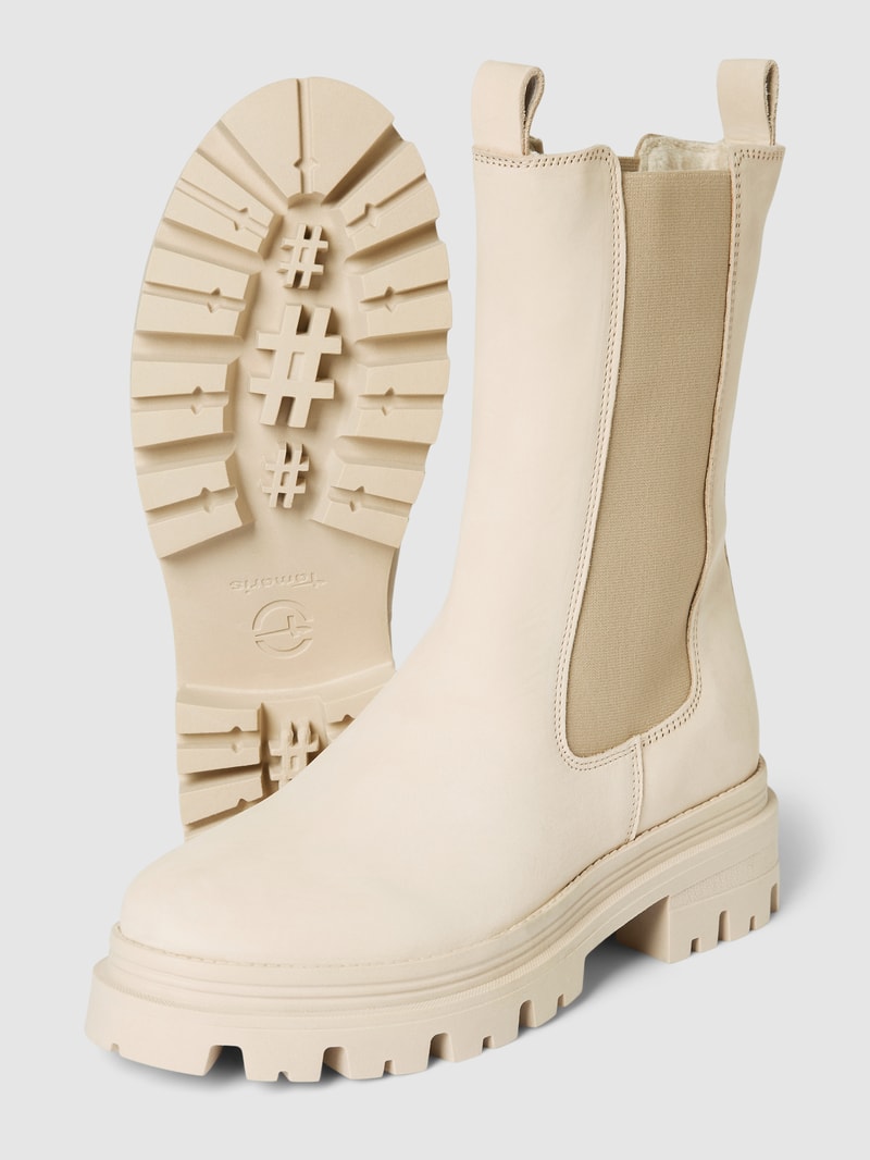 Chelsea Boots aus Leder in beige