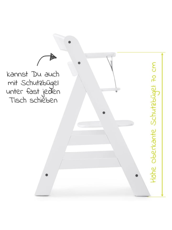 Hauck Hochstuhl Alpha Plus Weiß im Sparset inkl. Sitzkissen in grau,weiss günstig kaufen onesize
