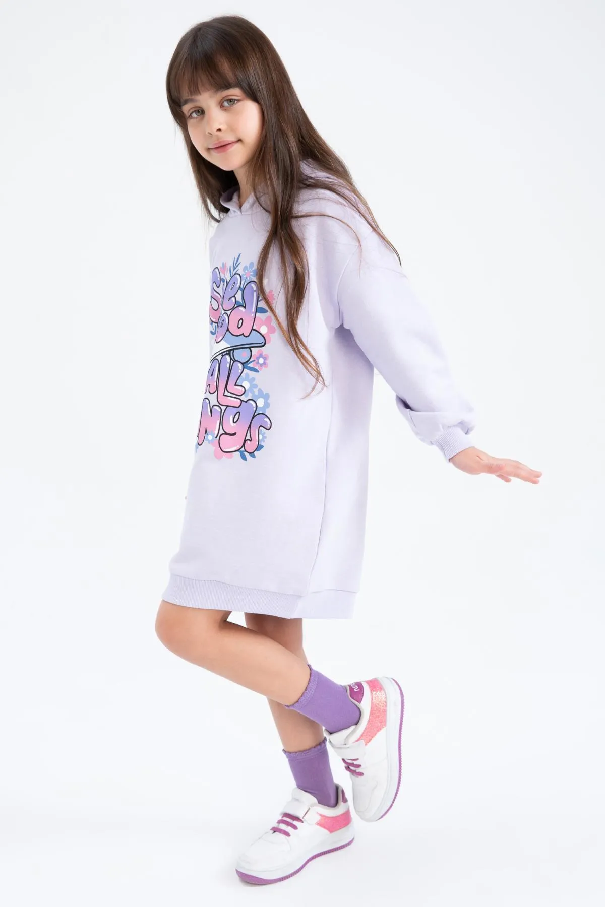 DeFacto  Bedrucktes Sweatkleid für Mädchen mit Kapuze Z6997a623sp