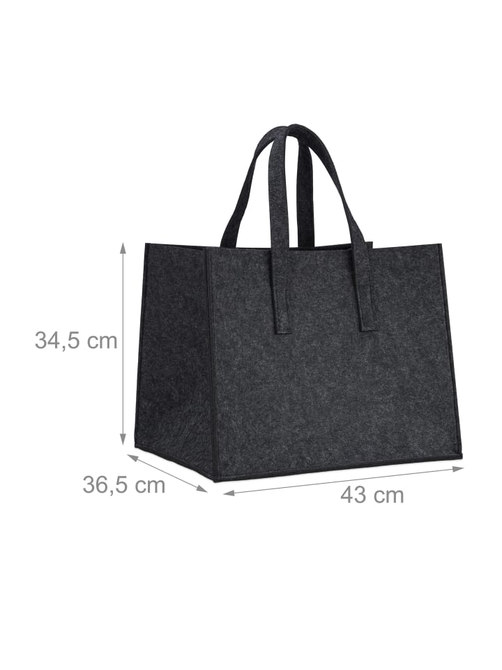 relaxdays Kaminholzkorb in Anthrazit - (B)43 x (H)34,5 x (T)36,5 cm günstig kaufen onesize