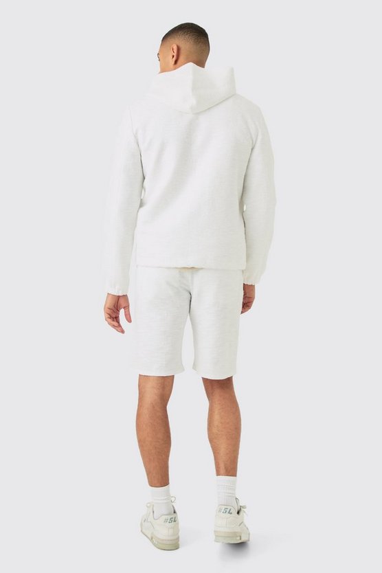 Smarte strukturierte Jacquard-Jacke mit Kapuze