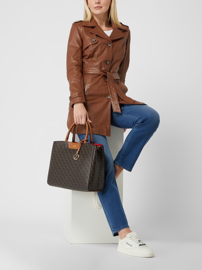Shopper in Leder-Optik in dunkelbraun