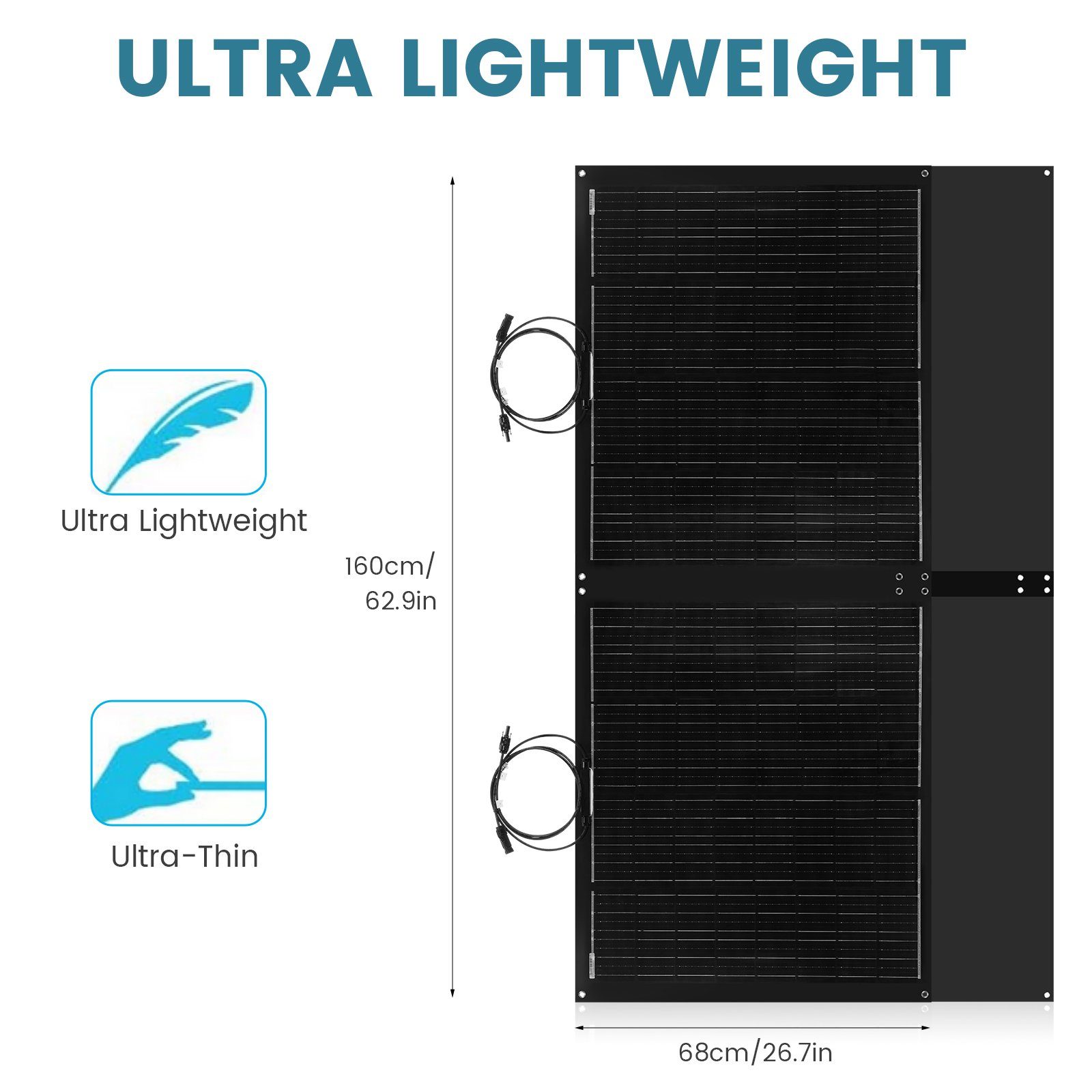 oyajia Solarmodul Profi 250W 18V Monokristallin Solarpanel, Biegbar Mono-Schindelzellen, Photovoltaik Solaranlage für 12V Akku Wohnmobil Auto Camper Garten