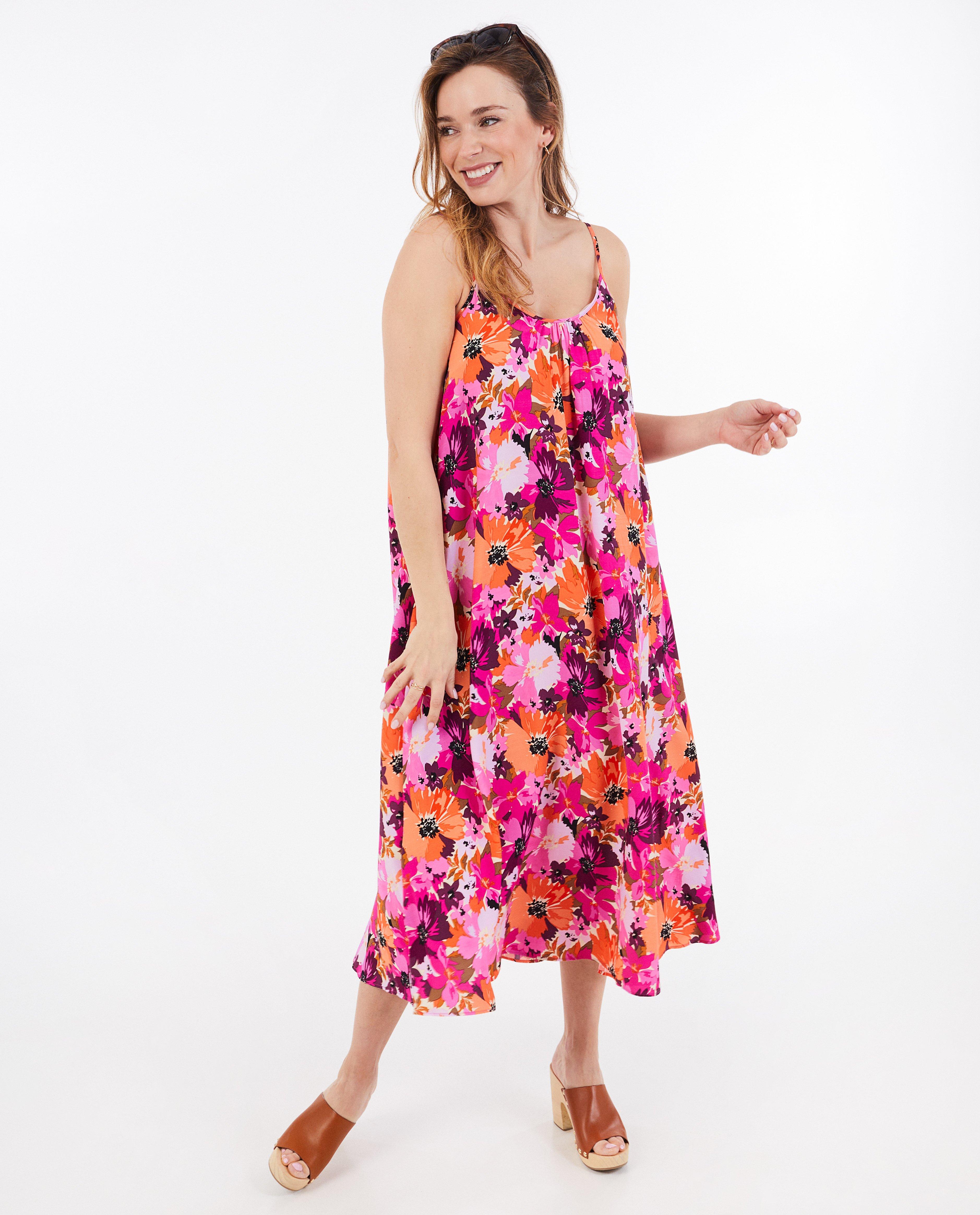 Rochie Dina Tersago cu imprimeu floral roz