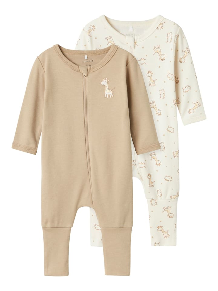 name it Schlafstrampler 2er Pack NBNNIGHTSUIT ZIP GIRAFFE in jet stream günstig kaufen